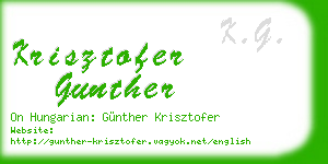 krisztofer gunther business card