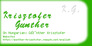 krisztofer gunther business card